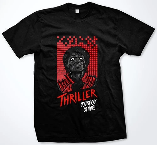 MJ Майкл Джексон Thriller Zombie Хэллоуин Ретро 16 бит забавная футболка мужские и женские