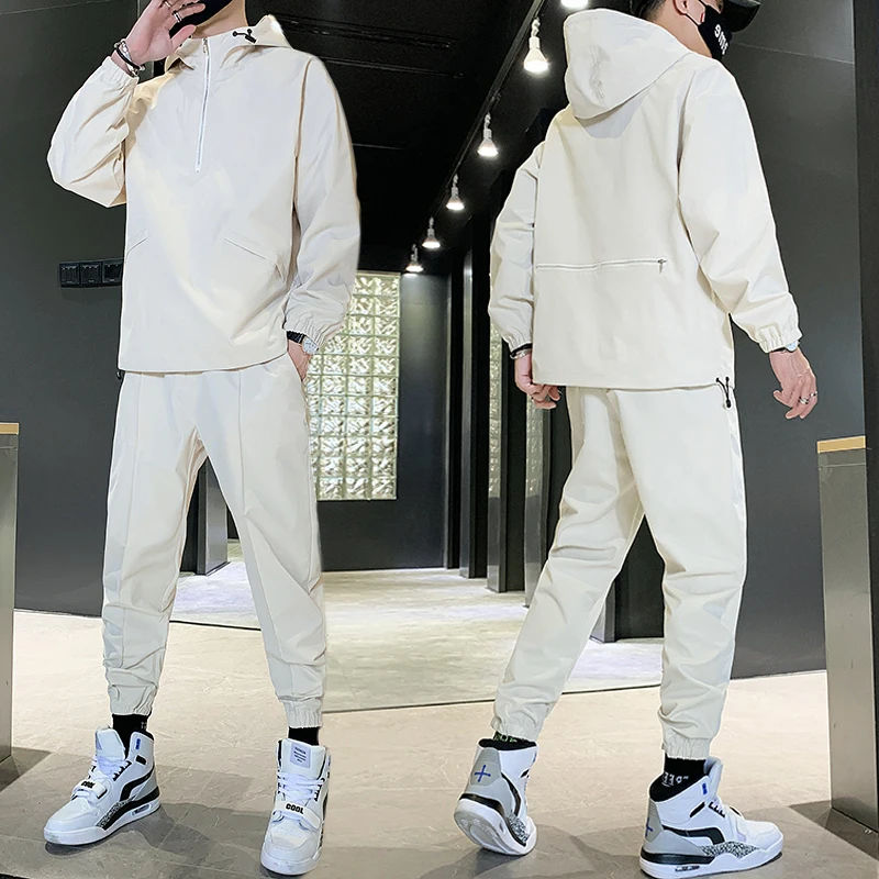 Casual Sportswear Suit Men 's Spring and Autumn Solid Color Hip Hop Zipper Hooded Sweatshirt + Trousers Pants Suit
Casual Sportswear Suit Men 's Spring and Autumn Solid Color Hip Hop Zipper Hooded Sweatshirt + Trousers Pants Suit