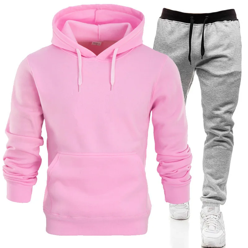 European American Men's Casual Sports Hooded Suit Autumn Winter Plus Velvet Sweatshirt Men's Solid Color Hoodie Men Sets
European American Men's Casual Sports Hooded Suit Autumn Winter Plus Velvet Sweatshirt Men's Solid Color Hoodie Men Sets
