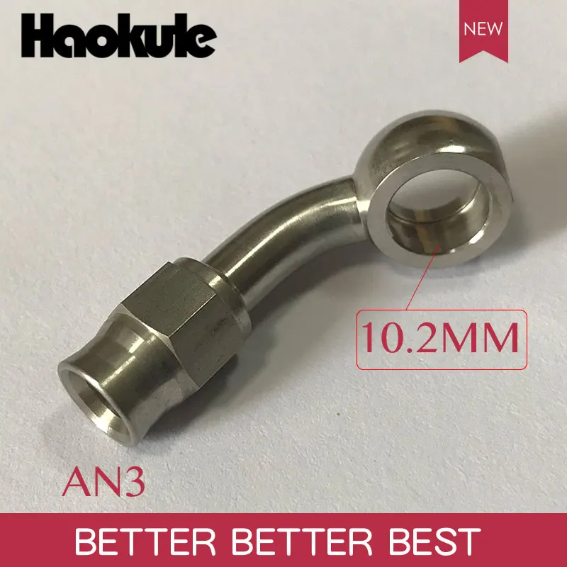 Haokule нержавеющая сталь 20 градусов BANJO 10 2 мм шланг Конец AN3 PTFE фитинги тормозной