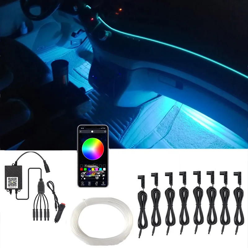 Car Fiber Ambient Light Optic Interior Atmosphere Light Strips Cars Led Light Guide Atmosphere Lamp Flexible RGB LED Foot Light
Car Fiber Ambient Light Optic Interior Atmosphere Light Strips Cars Led Light Guide Atmosphere Lamp Flexible RGB LED Foot Light