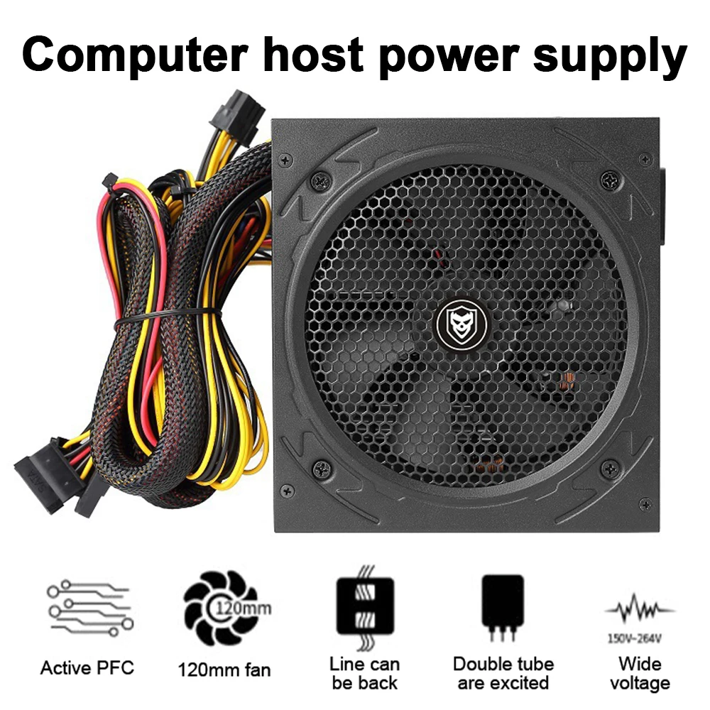 MX700 Gaming PC Power Supply 120mm Silent Fan 24 Pin 12V ATX 700W PFC Desktop Power Supply for Computer BTC
MX700 Gaming PC Power Supply 120mm Silent Fan 24 Pin 12V ATX 700W PFC Desktop Power Supply for Computer BTC