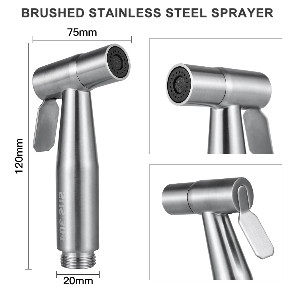 Stainless Steel Toilet Bidet Tap Handheld Hygienic Shower Portable Bidet Sprayer Gun Bathroom Toilet Seat Spray Cleaning Tools
Stainless Steel Toilet Bidet Tap Handheld Hygienic Shower Portable Bidet Sprayer Gun Bathroom Toilet Seat Spray Cleaning Tools