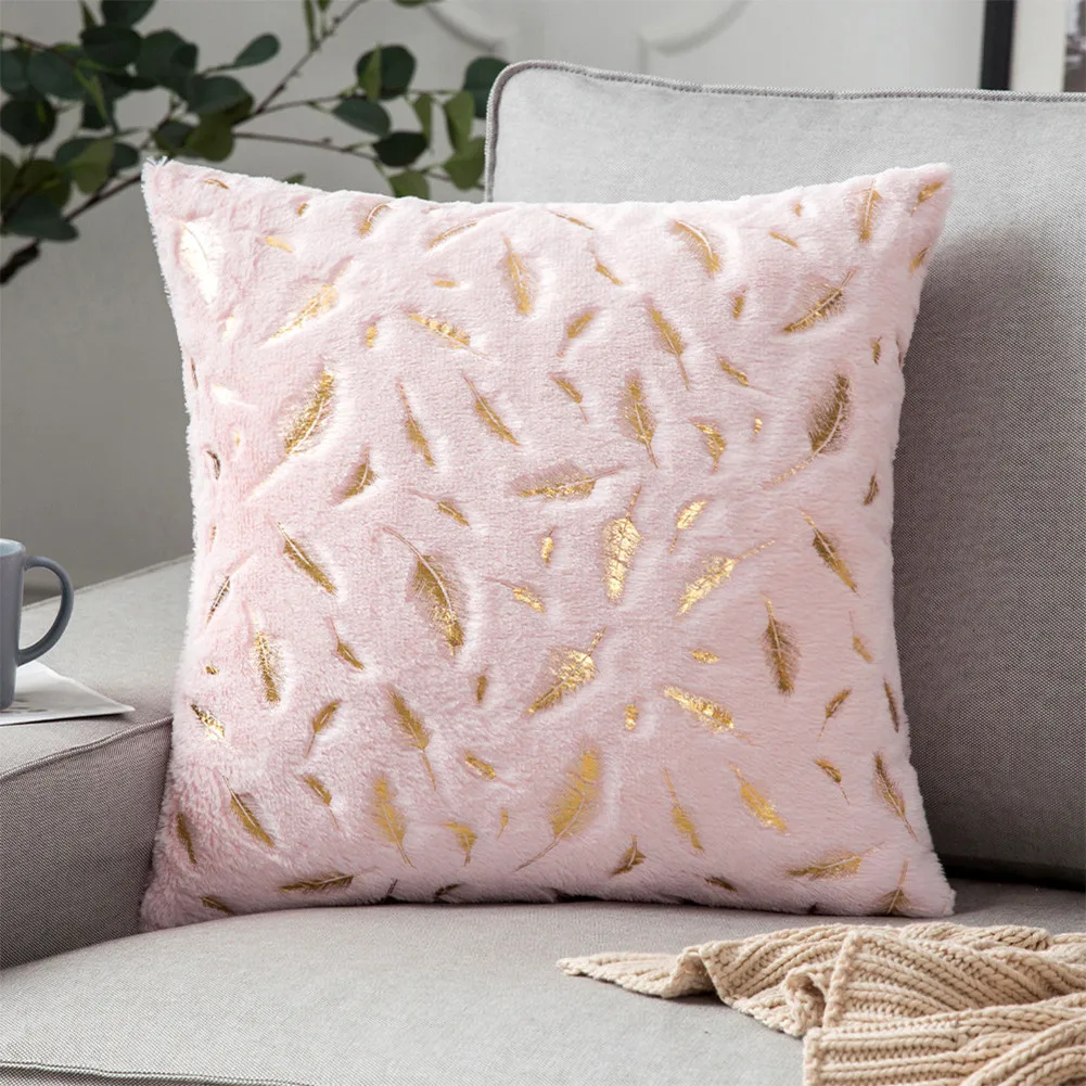 45cm Soft Fluffy Stamping Gold Feathers Pillowcase Sofa Throw Cushion Cover Car Home Decoration Short Plush Pillow Cover White
45cm Soft Fluffy Stamping Gold Feathers Pillowcase Sofa Throw Cushion Cover Car Home Decoration Short Plush Pillow Cover White