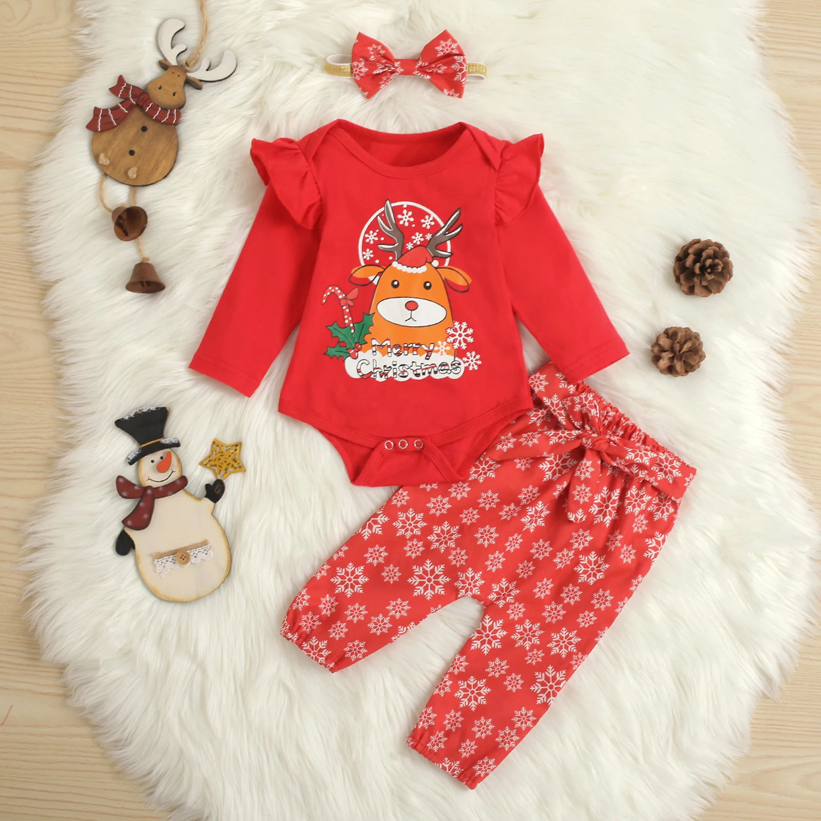 3Pcs Baby's Sets Letter Long Sleeve Romper Printed Elastic Pants Headdress Toddler Girls Spring Autumn Christmas Clothing 0-18M
3Pcs Baby's Sets Letter Long Sleeve Romper Printed Elastic Pants Headdress Toddler Girls Spring Autumn Christmas Clothing 0-18M