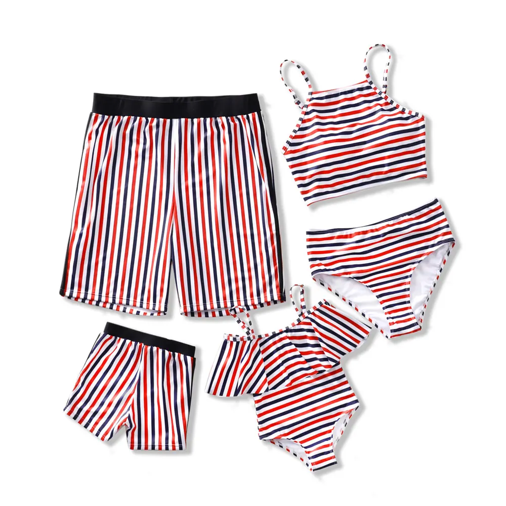 Simple Style Striped Women or Girls Bikini Set Mommy and Me Swimsuit Father Son Swimming Trunks Family Matching Clothes
Simple Style Striped Women or Girls Bikini Set Mommy and Me Swimsuit Father Son Swimming Trunks Family Matching Clothes