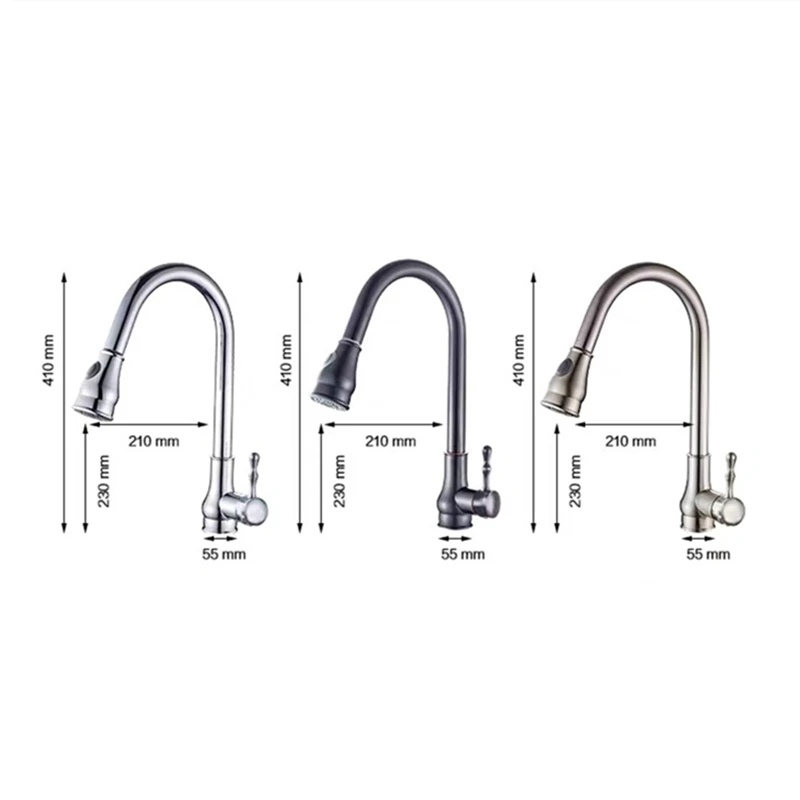 LIUYUE Kitchen Faucets Black/Chrome Brass 360 Rotate Pull Out Kitchen Mixer Faucet Button Switch Cold Hot Water Sink Mixer Taps
LIUYUE Kitchen Faucets Black/Chrome Brass 360 Rotate Pull Out Kitchen Mixer Faucet Button Switch Cold Hot Water Sink Mixer Taps