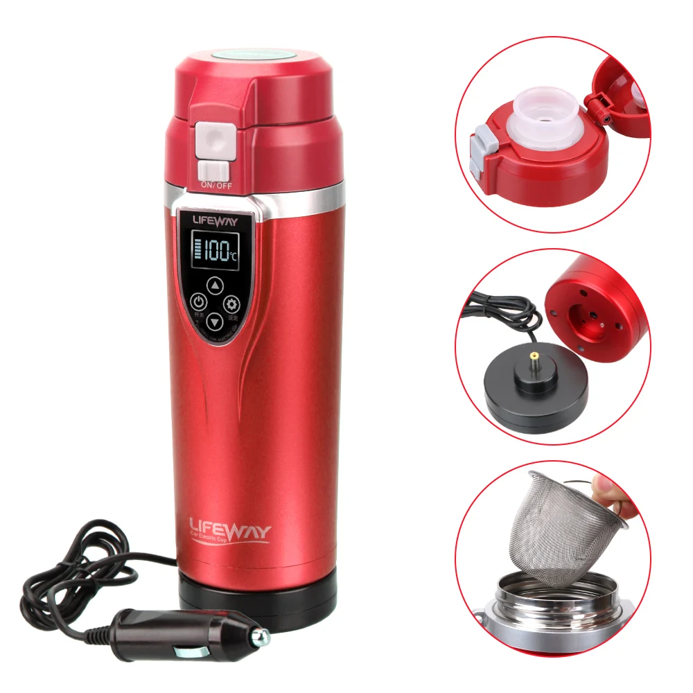 

Car Heating Cup For Coffee Tea Milk Vehicle Electric Kettle 12v Water Heater Adjustable Temperature Portable 350ML Boiling Mug
