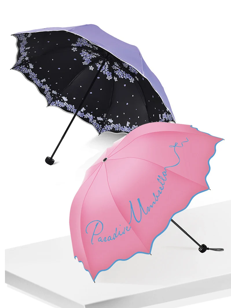 

Quality Folding Umbrella For Women Brand Travel Anti-UV Windproof Rain Flower Modish Female Sun Girl Parasol Pocket Umbrellas