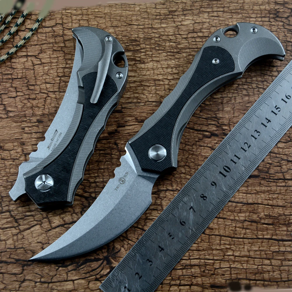 TWOSUN Hunting 14C28N Stonewash Blade Folding Knife TC4 Titanium Handle Outdoor Camping Pocket Collect EDC Tools TS288
TWOSUN Hunting 14C28N Stonewash Blade Folding Knife TC4 Titanium Handle Outdoor Camping Pocket Collect EDC Tools TS288