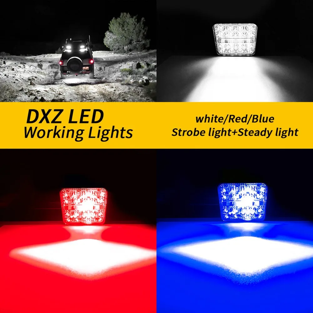 4PCS 12V Fog Lights 26/22LED Square/round Work Light Bar Strobe Lamp Red&White&Blue Fit For All 12-24V Vehicles And Devices
4PCS 12V Fog Lights 26/22LED Square/round Work Light Bar Strobe Lamp Red&White&Blue Fit For All 12-24V Vehicles And Devices