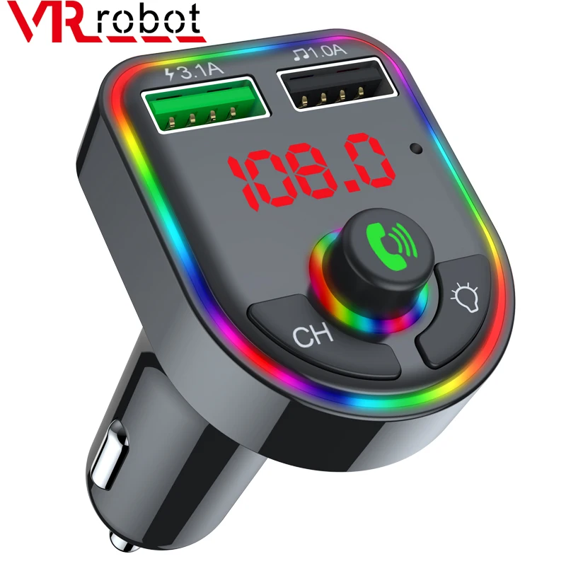 Автомобильный FM-трансмиттер VR robot Bluetooth 5,0, MP3-плеер светодиодный светильник кой, Адаптер беспроводной связи, 2 USB, быстрая зарядка
Автомобильный FM-трансмиттер VR robot Bluetooth 5,0, MP3-плеер светодиодный светильник кой, Адаптер беспроводной связи, 2 USB, быстрая зарядка