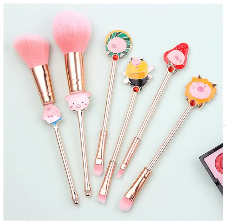 6 Piggy Metal Makeup Brushes Set Foundation Brush Lip Brush Fine Bristles Birthday Gift Girl Gift
6 Piggy Metal Makeup Brushes Set Foundation Brush Lip Brush Fine Bristles Birthday Gift Girl Gift