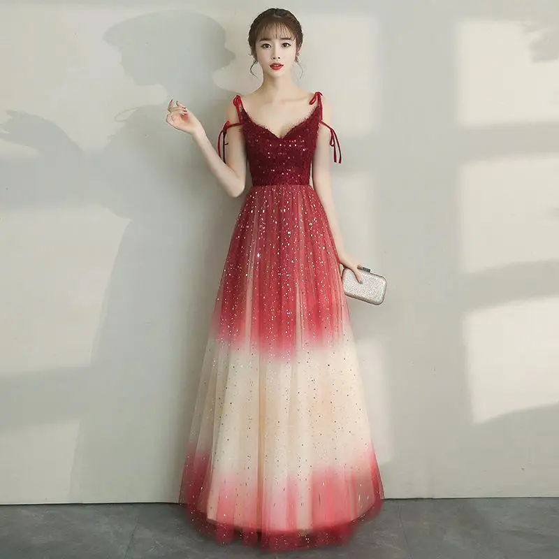 Elegant Gradient Color Sling Evening Dresses Fashion Bling Shining Sequin Appliques Banquet Prom Gown Women Slim Dress
Elegant Gradient Color Sling Evening Dresses Fashion Bling Shining Sequin Appliques Banquet Prom Gown Women Slim Dress