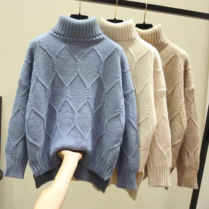 2020 Autumn Winter Oversize Turtlenect thick wool Cashmere sweater Pullovers Women Long sleeve Female Casual big sweater jumper
2020 Autumn Winter Oversize Turtlenect thick wool Cashmere sweater Pullovers Women Long sleeve Female Casual big sweater jumper