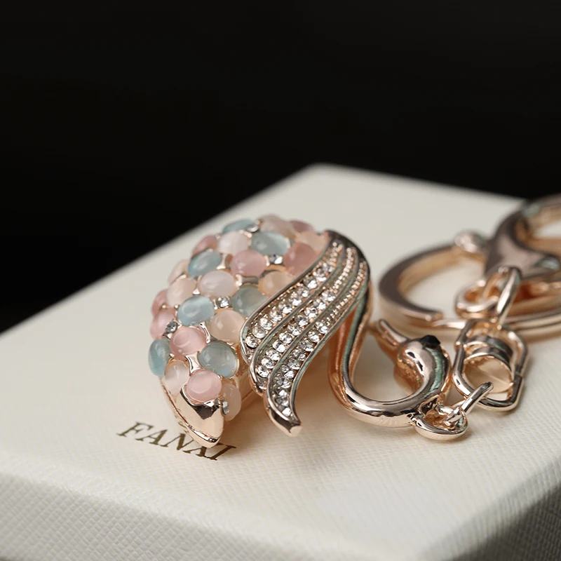 Car Key Chain Ring Luxury Colorful Opal Swan Keychain Keyring Women Female Gifts 
Car Key Chain Ring Luxury Colorful Opal Swan Keychain Keyring Women Female Gifts
