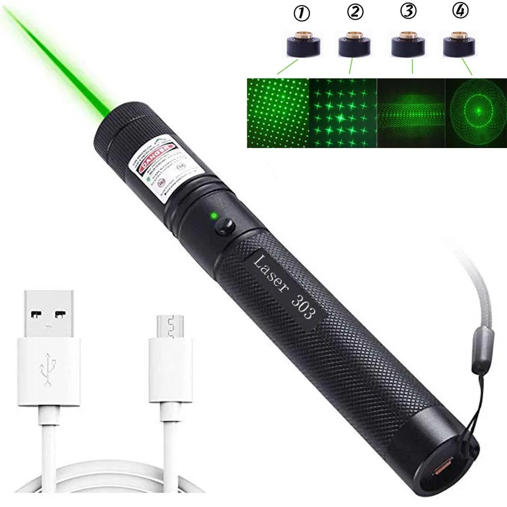 USB Зеленая лазерная указка красный лазерный прицел 10000 м 5 мВт Высокая мощная