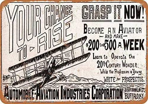 Nonbrand 12 x 16 Aluminum Metal Sign - Vintage Look 1915 Become an Aviator 
Nonbrand 12 x 16 Aluminum Metal Sign - Vintage Look 1915 Become an Aviator