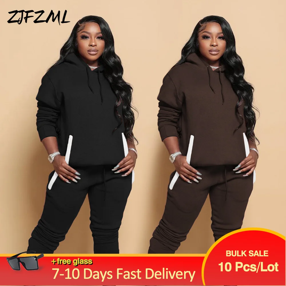 Wholesale Bulk Items Lots Autumn Winter Women's Tracksuit Solid Drawstring Hooded Full Sleeve Hoodie and Pocket Workout Trouser
Wholesale Bulk Items Lots Autumn Winter Women's Tracksuit Solid Drawstring Hooded Full Sleeve Hoodie and Pocket Workout Trouser