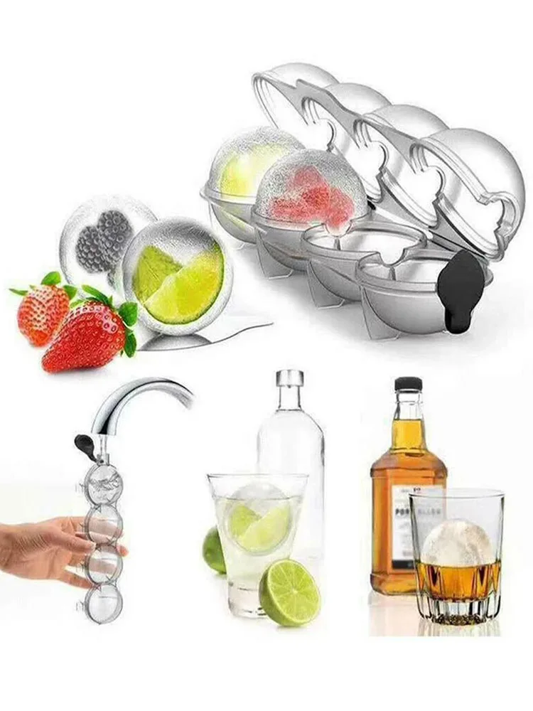 DIY 4-hole Ice Cube Mold Round Silicone Ice Mold Whiskey Cocktail Ball Grid Party for Bar Popsicle Molds Kitchen Accessories
DIY 4-hole Ice Cube Mold Round Silicone Ice Mold Whiskey Cocktail Ball Grid Party for Bar Popsicle Molds Kitchen Accessories