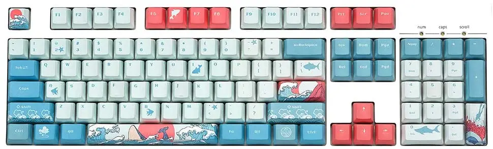 PBT Keycaps Set, Reut Double Shot Replace Profile Keycaps, Upgrade Backlit Key Set for 61/87/104/108 Cherry MX Switches DIY
PBT Keycaps Set, Reut Double Shot Replace Profile Keycaps, Upgrade Backlit Key Set for 61/87/104/108 Cherry MX Switches DIY