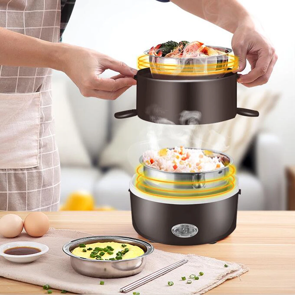 220V Electric Rice Cooker Stainless Steel 2/3 Layers Steamer Portable Meal Thermal Heating Lunch Box Food Container Warmer
220V Electric Rice Cooker Stainless Steel 2/3 Layers Steamer Portable Meal Thermal Heating Lunch Box Food Container Warmer