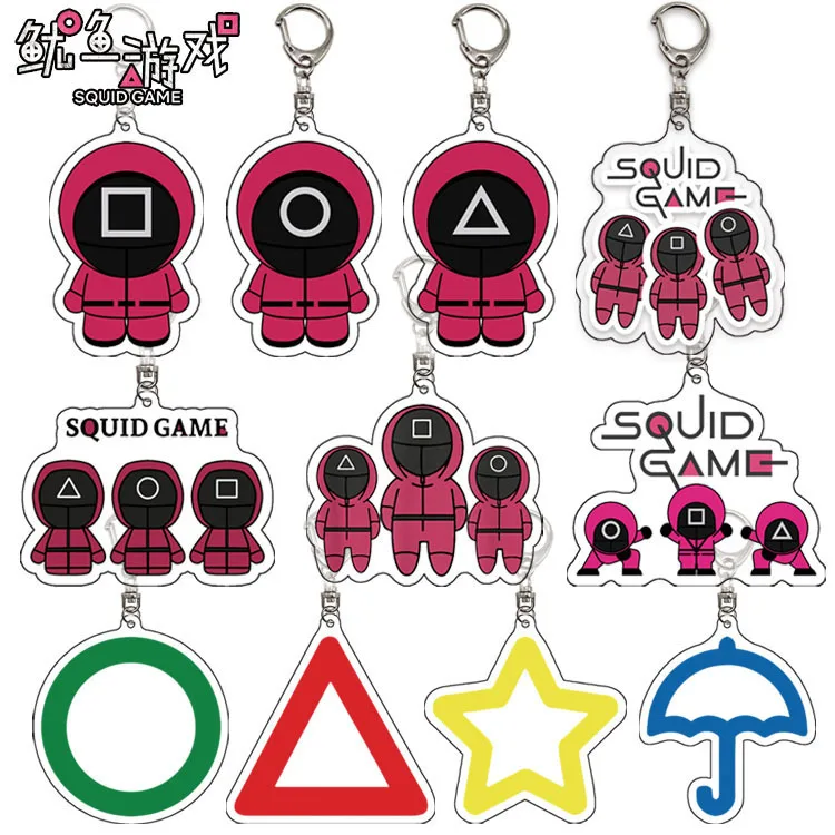 Игра кальмар, Корейская игра кальмар, брелок, прозрачная акриловая подвеска, красный человек, подвеска для сумки, подарок 
Игра кальмар, Корейская игра кальмар, брелок, прозрачная акриловая подвеска, красный человек, подвеска для сумки, подарок
