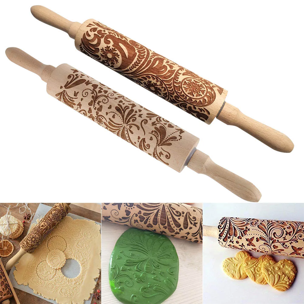 39cm Wooden Rolling Pin Wood Carved Printing Cookies Biscuit Fondant Dough Baking Engraved Printed Roller Embossing Baking Tools
39cm Wooden Rolling Pin Wood Carved Printing Cookies Biscuit Fondant Dough Baking Engraved Printed Roller Embossing Baking Tools