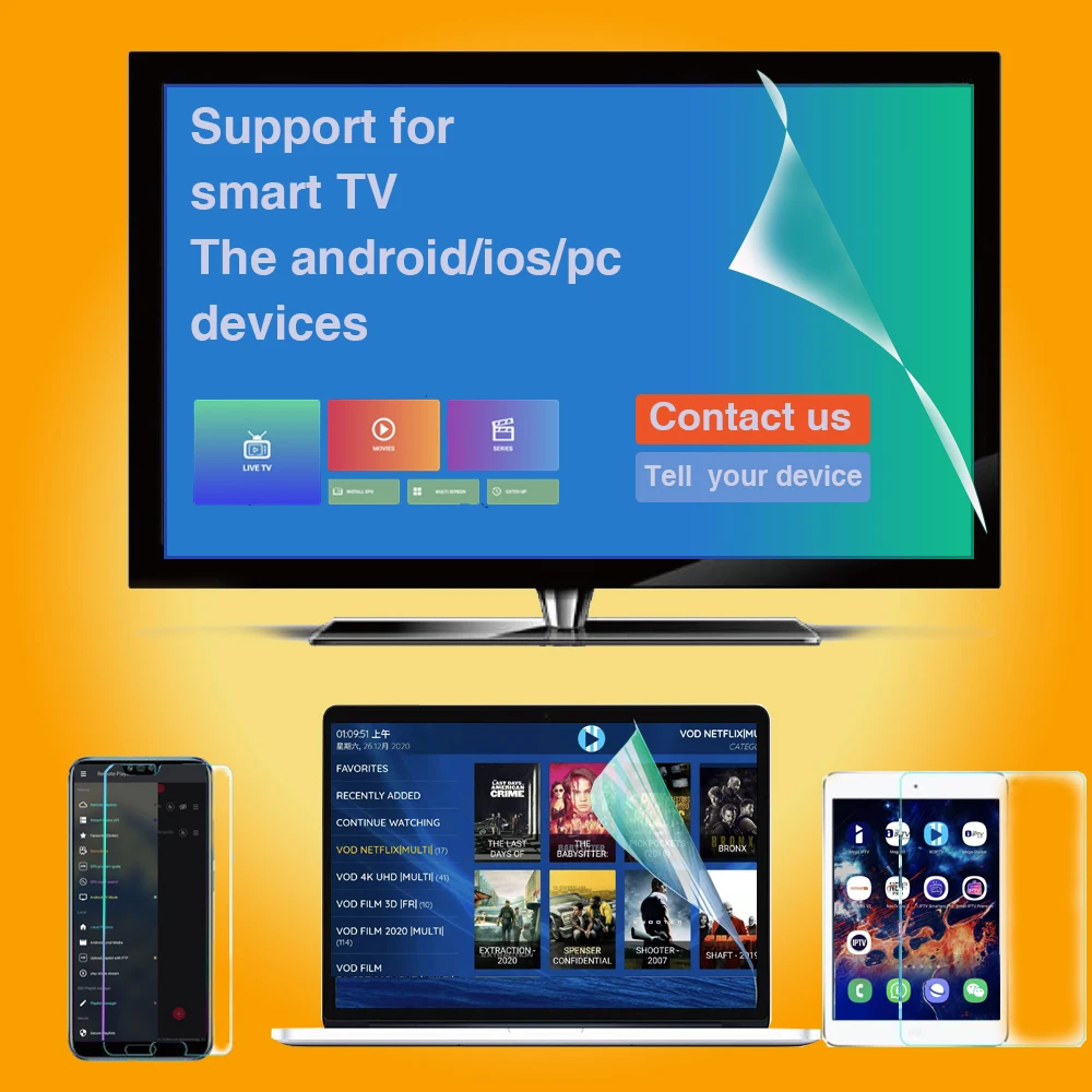 

Add screen protection Compatible with smart TV Android iOS PC M3U