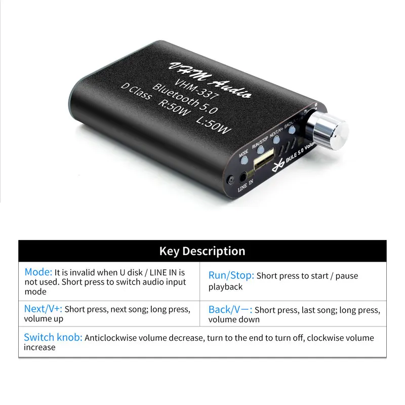 VHM-337 50WX2 TPA3116 Bluetooth 5 0 цифровой усилитель высокой мощности стереоплата