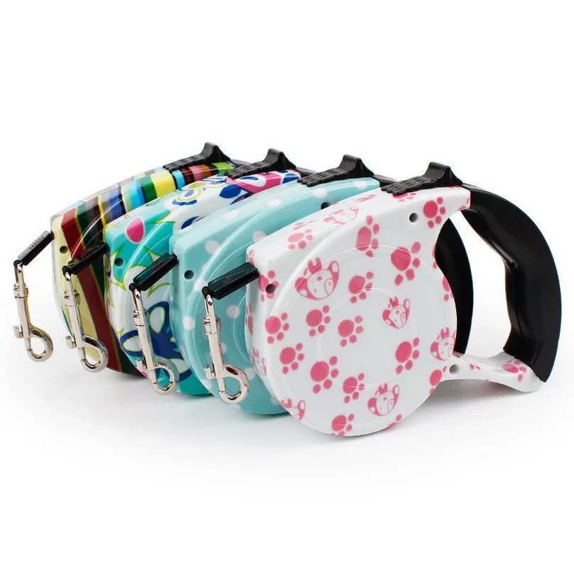 5m retractable dog leash fashion printing puppies automatic nylon leash, suitable for small dogs, cats and pet leads
5m retractable dog leash fashion printing puppies automatic nylon leash, suitable for small dogs, cats and pet leads