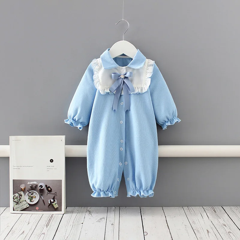 Spring and Autumn New Infant Sweet Bow Bodysuit 0-24M Baby Girls Cotton Breathable Comfortable Blue Long Sleeve Romper
Spring and Autumn New Infant Sweet Bow Bodysuit 0-24M Baby Girls Cotton Breathable Comfortable Blue Long Sleeve Romper