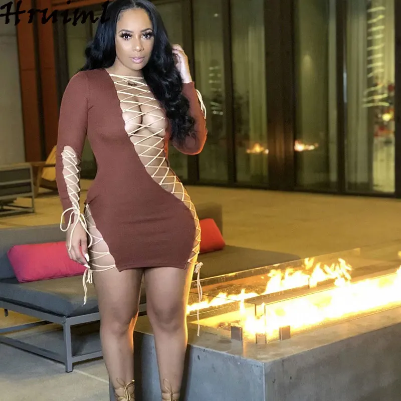 Bandage Dress Hollow Out Long Sleeve Solid Color Women Dress Fashion New Arrival Skinny Sexy Clubwear Vestido De Mulher
Bandage Dress Hollow Out Long Sleeve Solid Color Women Dress Fashion New Arrival Skinny Sexy Clubwear Vestido De Mulher