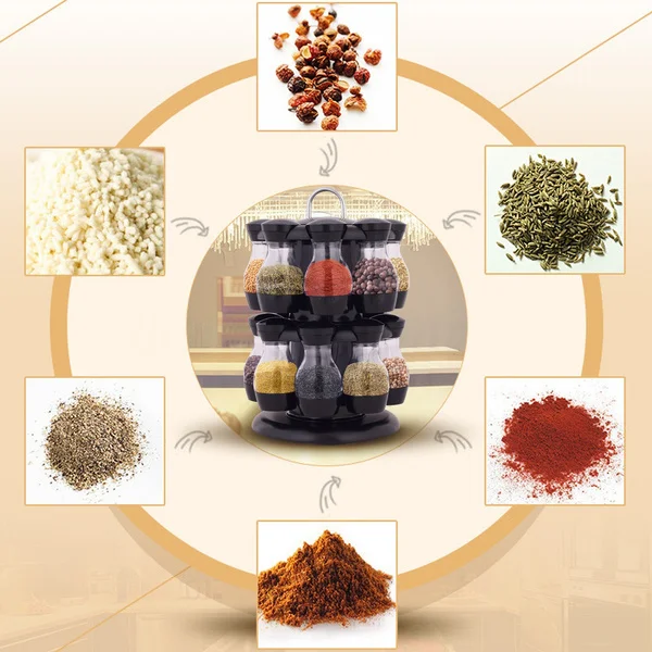 360 Rotating Spice Jar Rack Kitchen Countertop Display Organizer Spice Bottle Holder Stand Shelf with 1 Layer 8 Spice Jars 
360 Rotating Spice Jar Rack Kitchen Countertop Display Organizer Spice Bottle Holder Stand Shelf with 1 Layer 8 Spice Jars