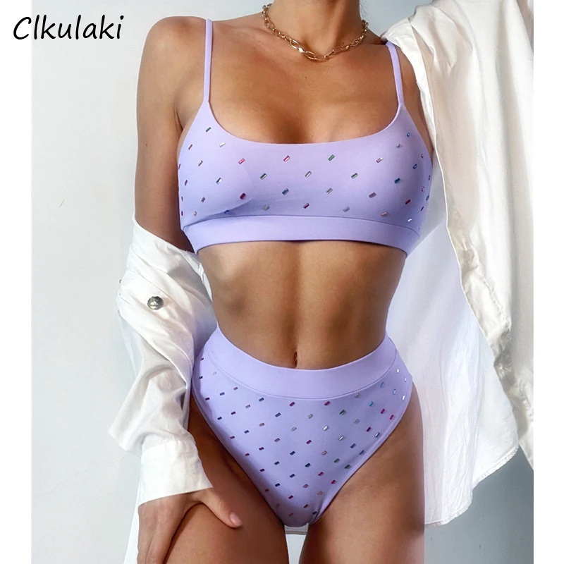 New High Waist Bikinis Swimsuit Women's Solid Sling Two-piece Suit Swimwear 2021 muje Beach Swim Bikini Set Female Bathing Suits
New High Waist Bikinis Swimsuit Women's Solid Sling Two-piece Suit Swimwear 2021 muje Beach Swim Bikini Set Female Bathing Suits