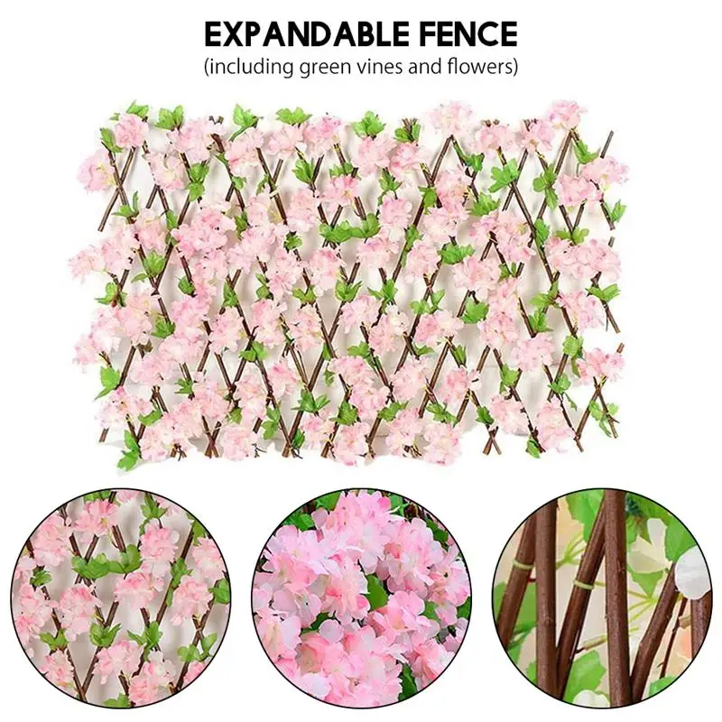 Wooden Retractable Fence Privacy Expanding Fence Hedge Artificial Flower Leaves Garden Decoration Trellis Screen Jardim Fence
Wooden Retractable Fence Privacy Expanding Fence Hedge Artificial Flower Leaves Garden Decoration Trellis Screen Jardim Fence