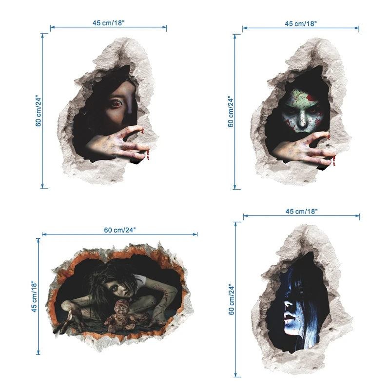 4pcs/set Halloween Decoration Wall Stickers Scary Bloody 3D Women Ghost Stickers Y98A
4pcs/set Halloween Decoration Wall Stickers Scary Bloody 3D Women Ghost Stickers Y98A