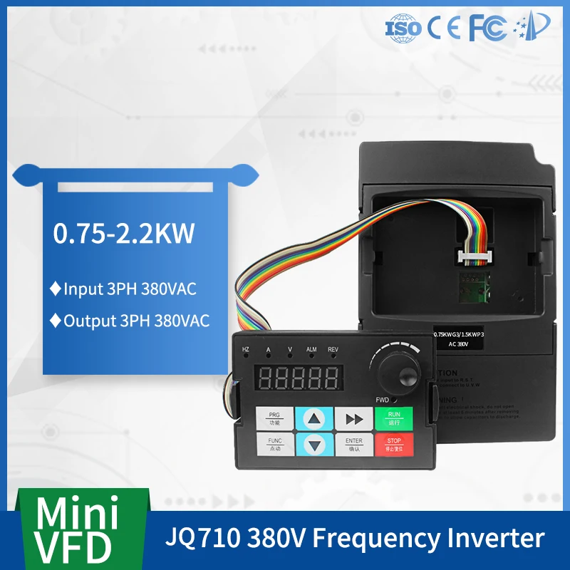 Векторный преобразователь переменного частотного привода JQ710 VFD для управления скоростью двигателя, частотный инвертор 380 В, вход кВт 3 кВт ...
Векторный преобразователь переменного частотного привода JQ710 VFD для управления скоростью двигателя, частотный инвертор 380 В, вход кВт 3 кВт ...