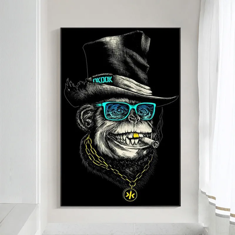 Black Hat and Golden Necklace Funny Smoking Monkey Poster and Print Canvas Painting on Wall Art Animal Picture Modern Home Decor
Black Hat and Golden Necklace Funny Smoking Monkey Poster and Print Canvas Painting on Wall Art Animal Picture Modern Home Decor