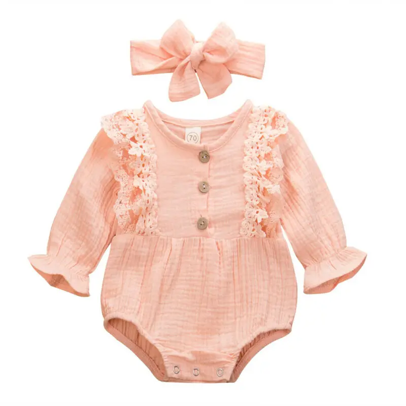 2019 Baby Girls Clothes Autumn Winter Warm Infant Romper Princess Jumpsuit Lace Ruffles Crew Neck Solid Color Baby Girls Outfit
2019 Baby Girls Clothes Autumn Winter Warm Infant Romper Princess Jumpsuit Lace Ruffles Crew Neck Solid Color Baby Girls Outfit