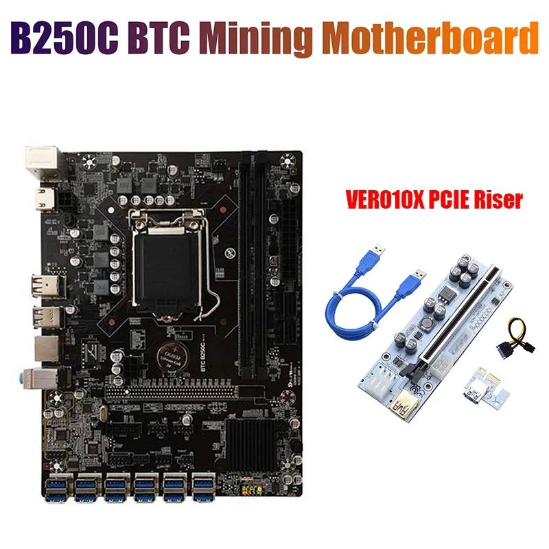 Материнская плата B250C BTC Miner + плата расширения VER010X 12xpcie на USB3.0 слот GPU LGA1151 поддержка DDR4 RAM, материнская плата для настольного ПК
Материнская плата B250C BTC Miner + плата расширения VER010X 12xpcie на USB3.0 слот GPU LGA1151 поддержка DDR4 RAM, материнская плата для настольного ПК