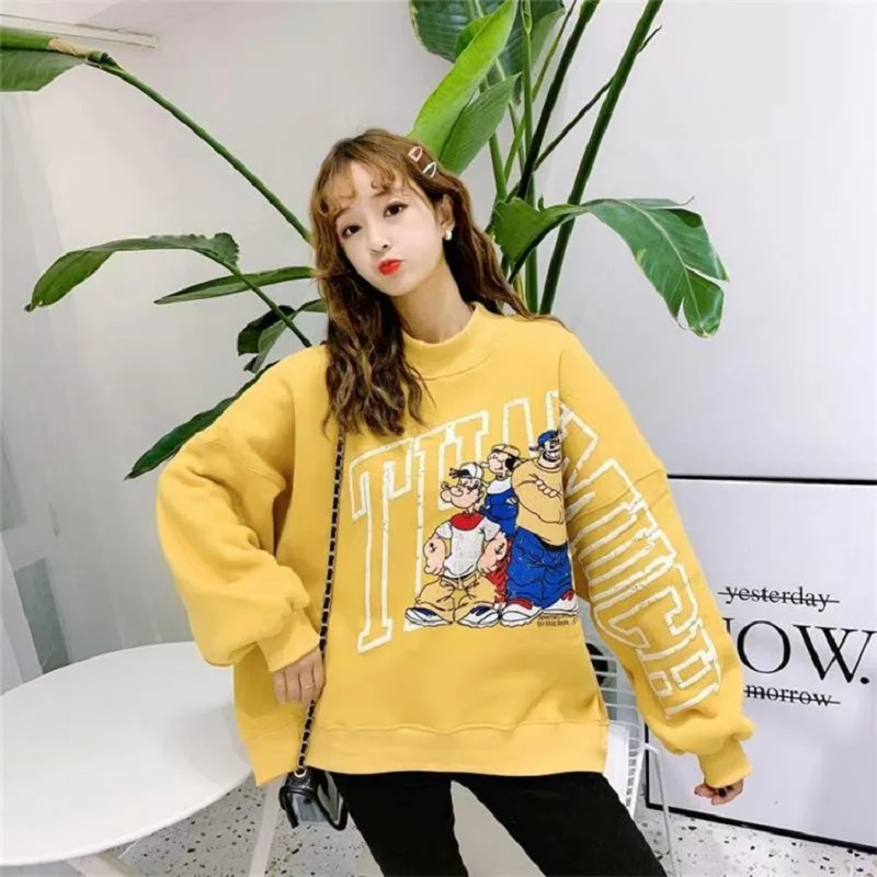 Autumn Winter Sweatshirt Cartoon Popeye Printed Clothes Sweatshirt Pullover Hooded Cute Fashion Stand Collar Fleece Hoodies
Autumn Winter Sweatshirt Cartoon Popeye Printed Clothes Sweatshirt Pullover Hooded Cute Fashion Stand Collar Fleece Hoodies