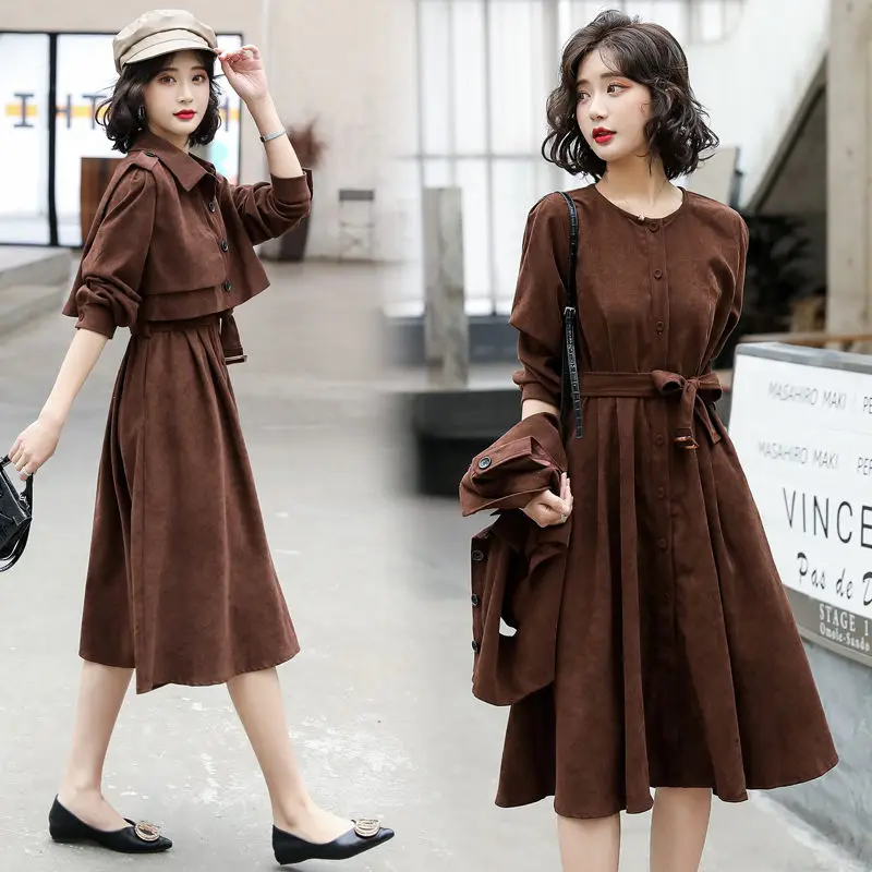 2022 New Elegant Fall Winter Long Sleeve Dress+Sleeveless Short Jacket Women's Clothing Two Piece Windbreaker Dress Suit e153
2022 New Elegant Fall Winter Long Sleeve Dress+Sleeveless Short Jacket Women's Clothing Two Piece Windbreaker Dress Suit e153