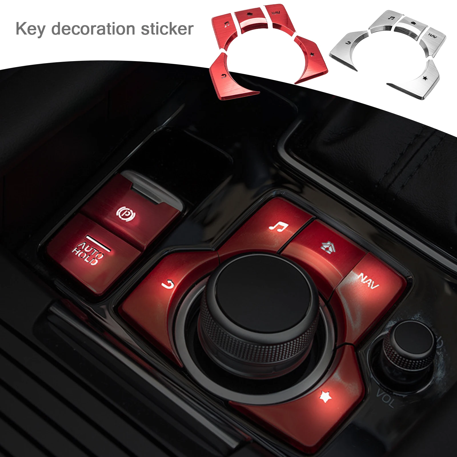 

Car Aluminum Multimedia Button Cover Frame Trim Sticker For Mazda 3 Axela CX-4 CX-5 LHD Accessories Interior Decors Styling New