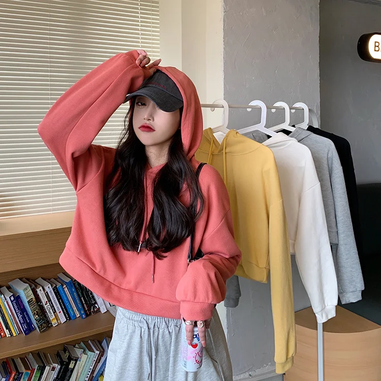 Осенний короткий свитер с длинным рукавом Свободная укороченная Толстовка женская мода
Осенний короткий свитер с длинным рукавом Свободная укороченная Толстовка женская мода