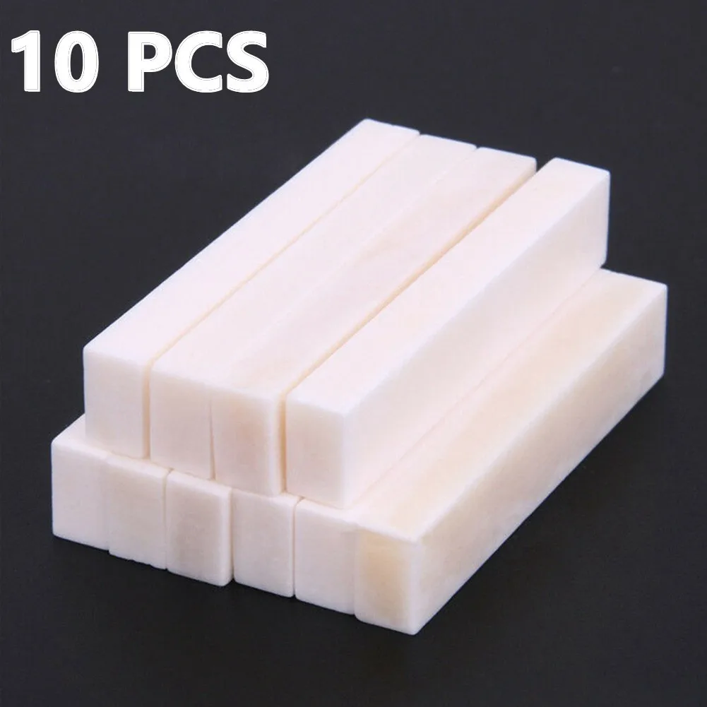 10pcs Guitar Blank Bone Nut 55x10x6mm Ukulele Luthier Saddle Bridge DIY Bass Stringed Instrument Replacement Parts Accessories
10pcs Guitar Blank Bone Nut 55x10x6mm Ukulele Luthier Saddle Bridge DIY Bass Stringed Instrument Replacement Parts Accessories