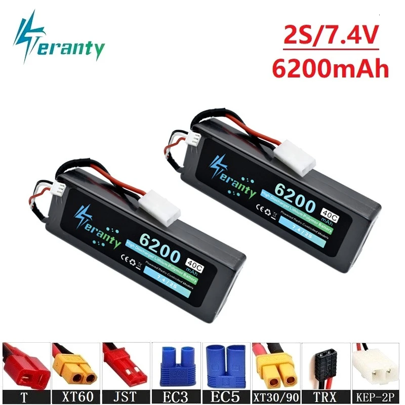 2s 6200mAh 7.4v Lipo Battery For RC Drone Helicopter Car Boat Quadcopter Parts T/XT60 Plug 40C 7.4v Lithium Polymer Battery
2s 6200mAh 7.4v Lipo Battery For RC Drone Helicopter Car Boat Quadcopter Parts T/XT60 Plug 40C 7.4v Lithium Polymer Battery