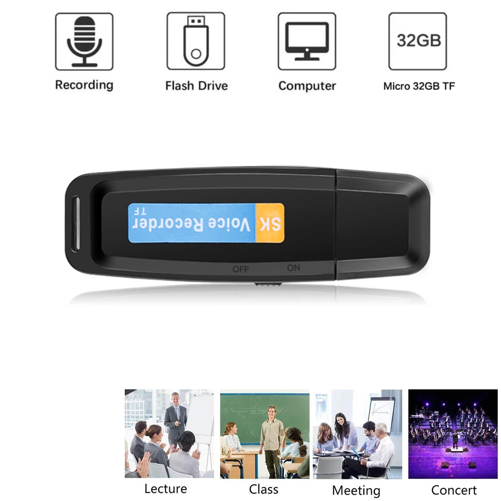 A Key Recording U-Disk Digital Audio Recorder TF Flash Card USB Voice Recorder Pen Mini Dictaphone Professional Up to 32GB
A Key Recording U-Disk Digital Audio Recorder TF Flash Card USB Voice Recorder Pen Mini Dictaphone Professional Up to 32GB