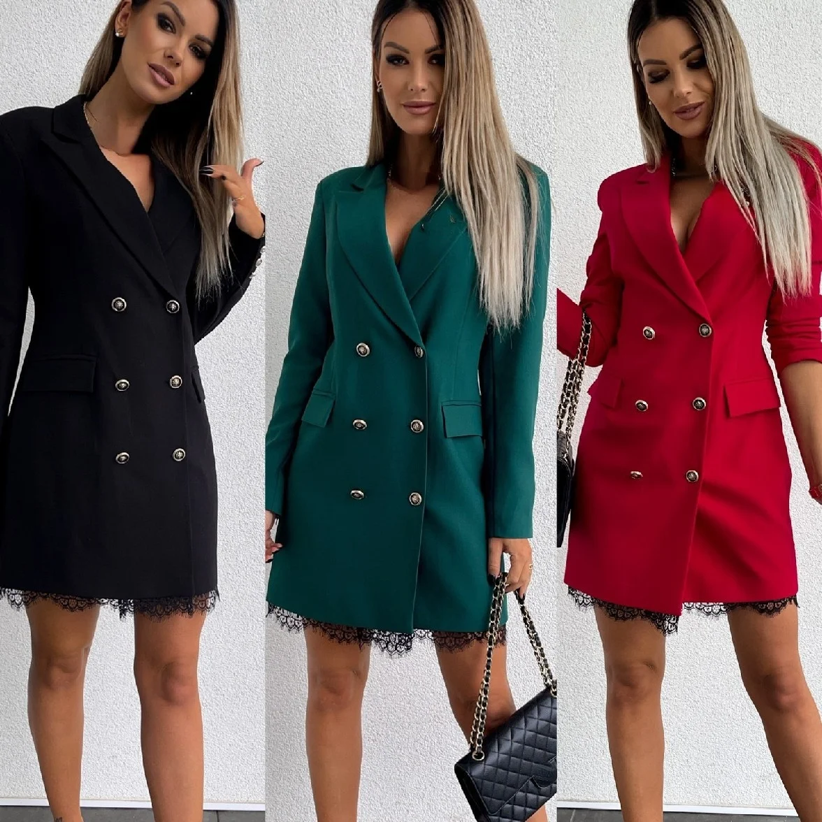 2021 New Long Sleeve Blazer Dress Women Elegant Women's Double Breasted Lace Midi Suit Dress Solid Color Blazer Dress for Female
2021 New Long Sleeve Blazer Dress Women Elegant Women's Double Breasted Lace Midi Suit Dress Solid Color Blazer Dress for Female