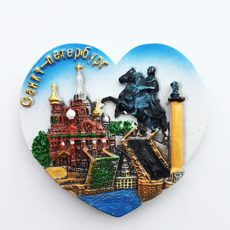 

QIQIPP Russia St. Petersburg landmark building creative tourism commemorative decorative crafts magnetic refrigerator hand gift